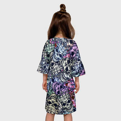 Детское платье Черепа с короной паттерн / 3D-принт – фото 4