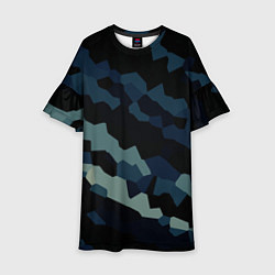 Детское платье Абстракция тёмный бирюзовый кристаллизация