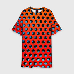 Платье клеш для девочки Перфорированная металлическая текстура, цвет: 3D-принт