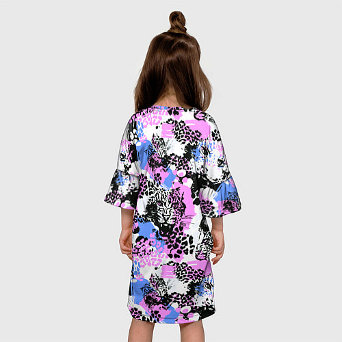 Детское платье Multicolored wild cats / 3D-принт – фото 4