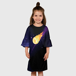 Платье клеш для девочки Магическая комета и обыденный космос, цвет: 3D-принт — фото 2