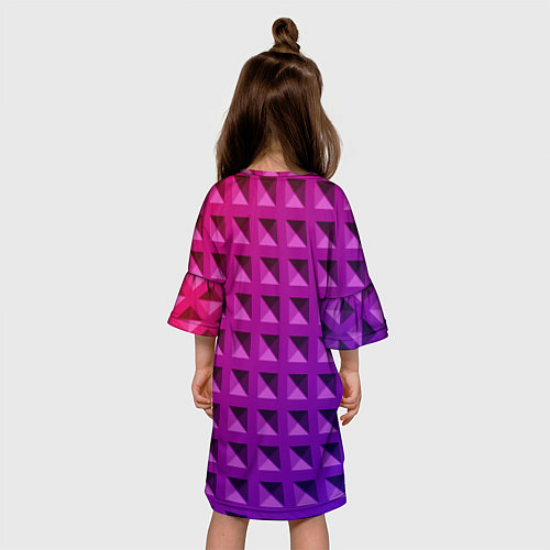 Детское платье Пластиковые объемные квадраты / 3D-принт – фото 4
