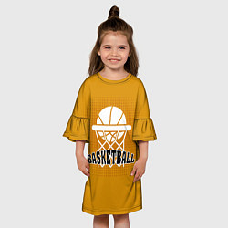 Платье клеш для девочки Basketball - кольцо и мяч, цвет: 3D-принт — фото 2