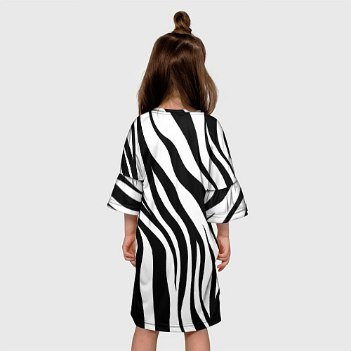 Детское платье Ретро Барби - паттерн полосок зебры / 3D-принт – фото 4