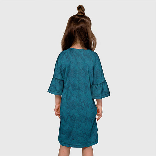 Детское платье Бирюзовая текстура имитация меха / 3D-принт – фото 4
