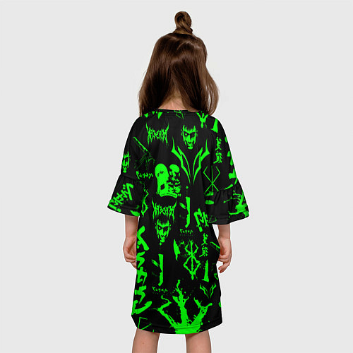 Детское платье Berserk neon green / 3D-принт – фото 4