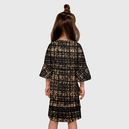 Детское платье Имитация ткани чёрно-бежевый / 3D-принт – фото 4