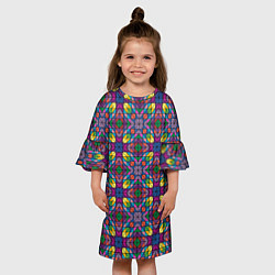 Платье клеш для девочки Стеклянная мозаика, цвет: 3D-принт — фото 2