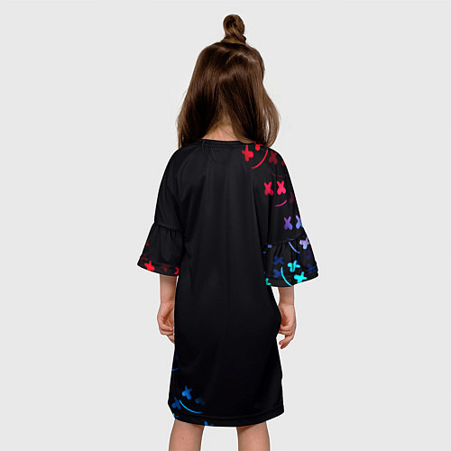 Детское платье Маршмеллоу неон / 3D-принт – фото 4