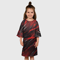 Платье клеш для девочки Красный шторм, цвет: 3D-принт — фото 2