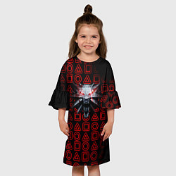 Платье клеш для девочки Ведьмак игромания, цвет: 3D-принт — фото 2