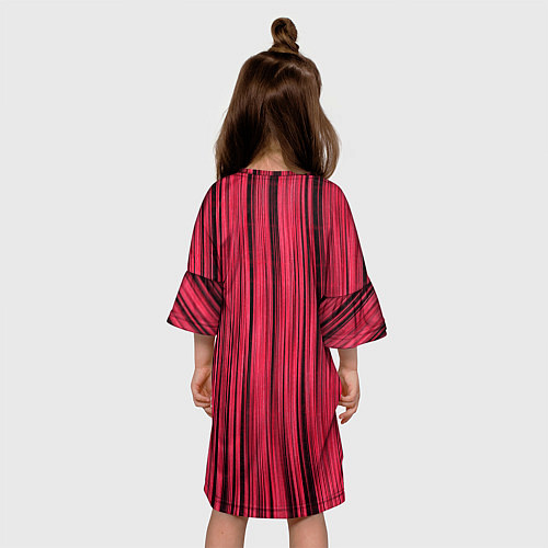 Детское платье Абстрактные полосы розовые / 3D-принт – фото 4