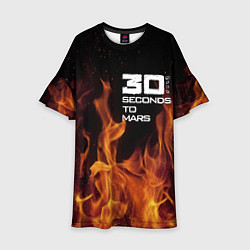 Платье клеш для девочки Thirty Seconds to Mars fire, цвет: 3D-принт