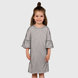 Платье клеш для девочки Текстура серо-бежевый однотонный, цвет: 3D-принт — фото 2