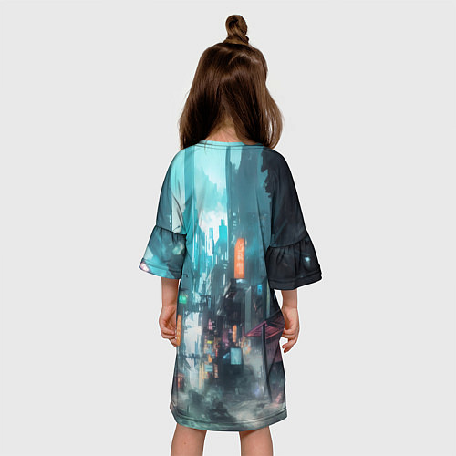 Детское платье Девушка в плаще с ушками / 3D-принт – фото 4