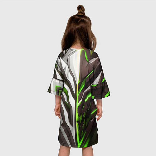 Детское платье Броня адская и райская зелёная / 3D-принт – фото 4