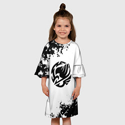 Платье клеш для девочки Fairy Tail краски черные, цвет: 3D-принт — фото 2