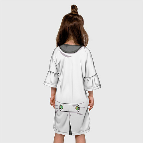 Детское платье Белый мультяшный фрак с шейным платком / 3D-принт – фото 4