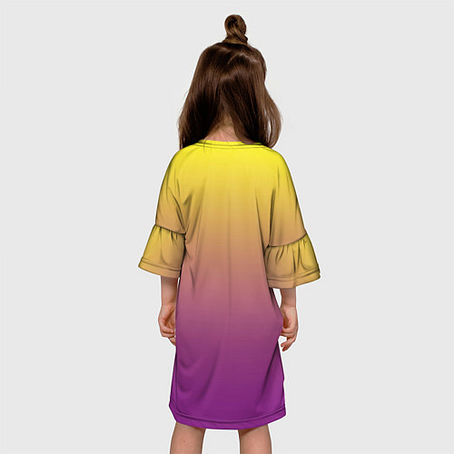 Детское платье Желто-фиолетовый градиент / 3D-принт – фото 4