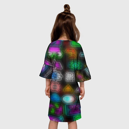 Детское платье Geometry dash stiker / 3D-принт – фото 4