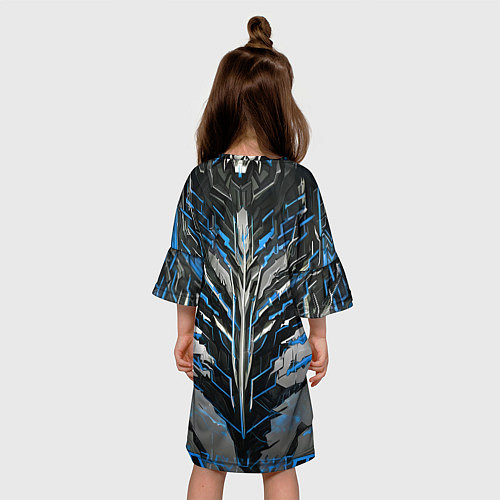 Детское платье Киберпанк доспех синий / 3D-принт – фото 4