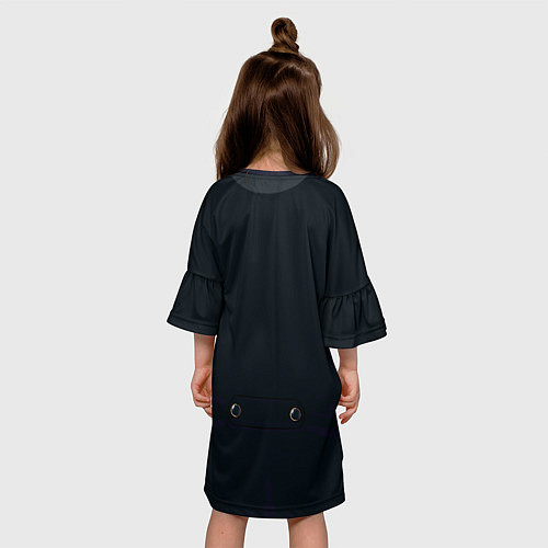 Детское платье Фрак тёмно-зелёный с хлястиком / 3D-принт – фото 4