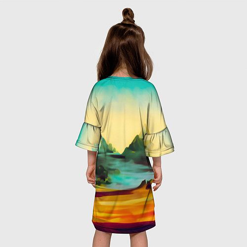 Детское платье Нейросеть - Мона Лиза в стиле Pixar / 3D-принт – фото 4