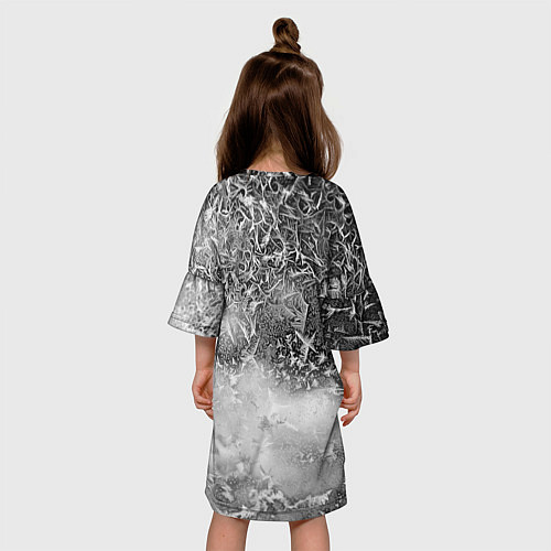 Детское платье Серый лёд и снежинки / 3D-принт – фото 4