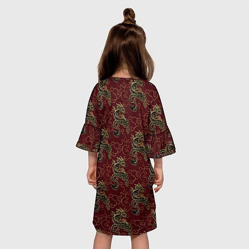 Детское платье Азиатский стиль дракона / 3D-принт – фото 4