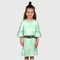 Платье клеш для девочки Новгород города России, цвет: 3D-принт — фото 2