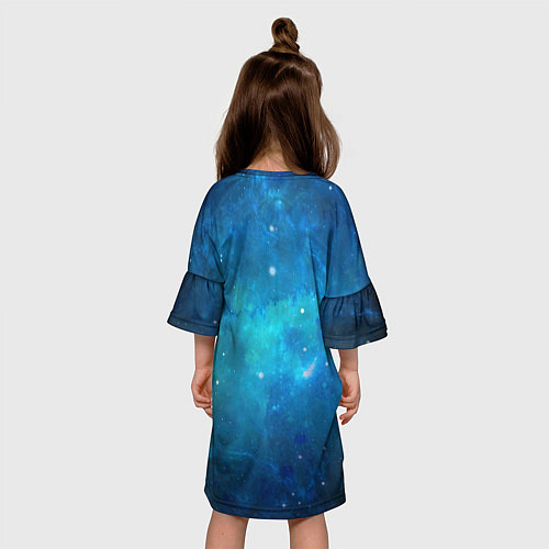 Детское платье Голубой космос / 3D-принт – фото 4