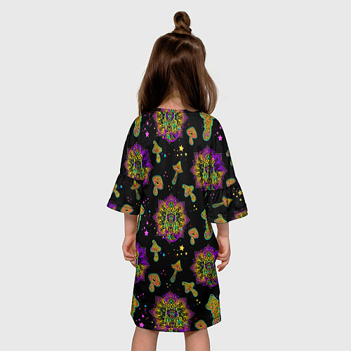 Детское платье Грибы и мандалы / 3D-принт – фото 4