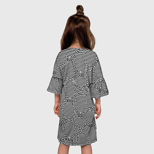 Детское платье Лабиринт с иероглифами / 3D-принт – фото 4