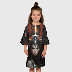 Платье клеш для девочки Девушка-андроид в подпространстве, цвет: 3D-принт — фото 2