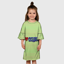 Платье клеш для девочки Я люблю Суздаль, цвет: 3D-принт — фото 2