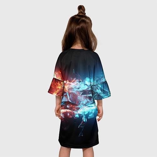 Детское платье Лед и пламя абстракция / 3D-принт – фото 4