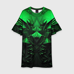 Детское платье Асимметрия зеленого узора