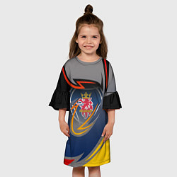 Платье клеш для девочки Scania логотип, цвет: 3D-принт — фото 2