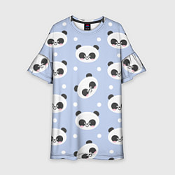 Платье клеш для девочки Милая мультяшная панда, цвет: 3D-принт