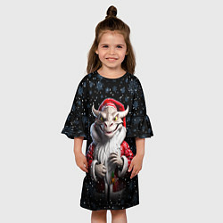 Платье клеш для девочки Santa dragon, цвет: 3D-принт — фото 2