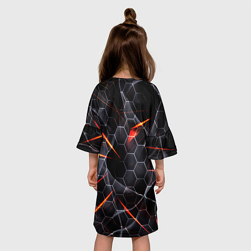 Детское платье Черные узоры паттерны / 3D-принт – фото 4