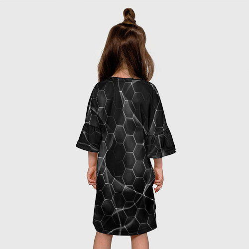 Детское платье Чёрные соты / 3D-принт – фото 4