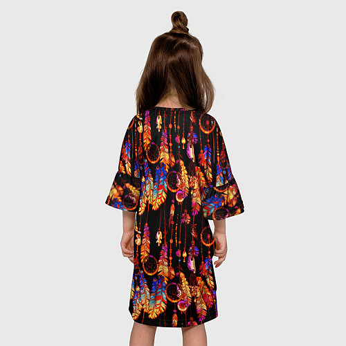 Детское платье Ловцы снов с яркими перьями / 3D-принт – фото 4