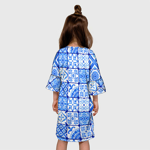 Детское платье Голубая плитка из кухни / 3D-принт – фото 4