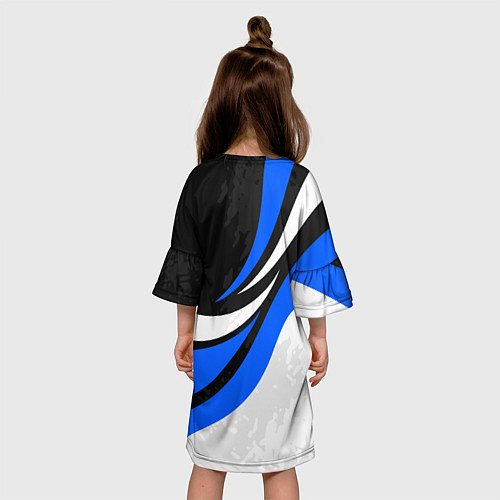 Детское платье BMW - синяя абстракция / 3D-принт – фото 4