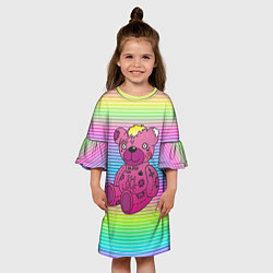 Платье клеш для девочки Медвежонок Лил Пип, цвет: 3D-принт — фото 2