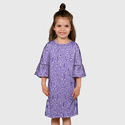 Платье клеш для девочки Лабиринт из знаков препинания, цвет: 3D-принт — фото 2