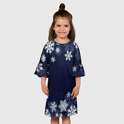 Платье клеш для девочки Воздушные снежинки, цвет: 3D-принт — фото 2