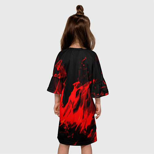 Детское платье Красное пламя / 3D-принт – фото 4