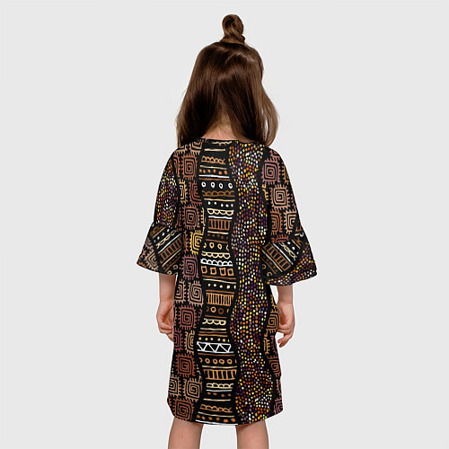 Детское платье Волнистый этнический орнамент / 3D-принт – фото 4